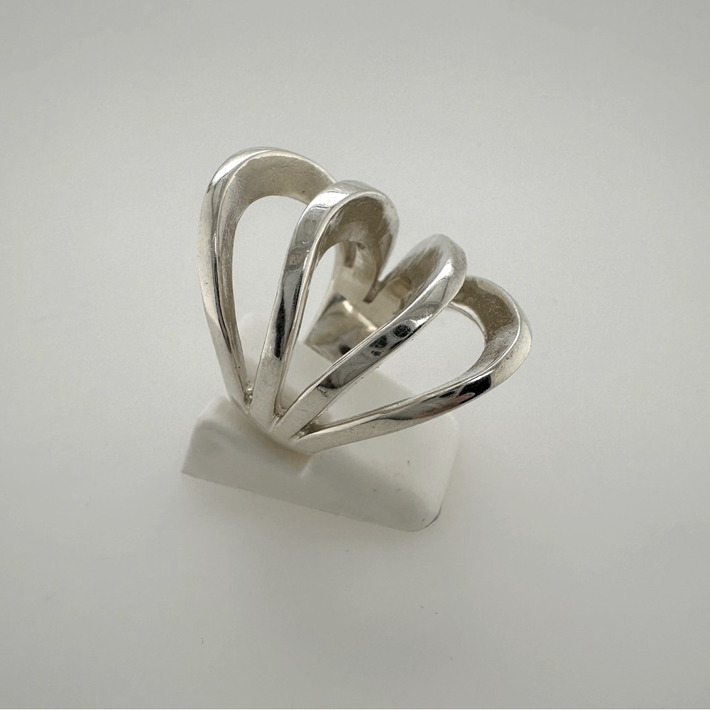 Sterling Silver Multi-Layered Dome Ring